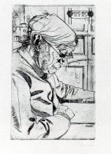 Репродукция картины "mar&#237;a sacchi reading" художника "боччони умберто"