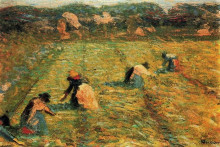Копия картины "farmers at work (risaiole)" художника "боччони умберто"