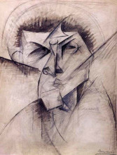 Картина "study for sculpture &#39;empty and full abstracts of a head&#39;" художника "боччони умберто"