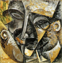 Репродукция картины "dynamism of a man&#39;s head" художника "боччони умберто"
