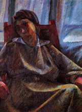 Репродукция картины "plastic synthesis - seated person" художника "боччони умберто"