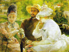 Копия картины "on the terrace at s&#232;vres" художника "бракемон мари"