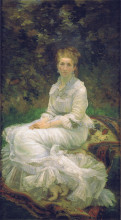 Картина "the lady in white" художника "бракемон мари"