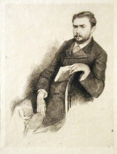 Репродукция картины "portrait of gustave geffroy" художника "бракемон мари"