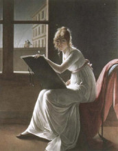 Репродукция картины "portrait of mademoiselle charlotte du val d&#39;ognes" художника "бракемон мари"