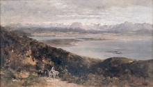 Копия картины "lilacs and mountains" художника "браун морис"