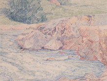 Копия картины "rocks in a stream" художника "браун морис"