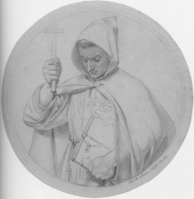 Копия картины "study of a monk, representing catholic faith" художника "браун форд мэдокс"
