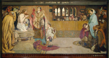 Репродукция картины "cartoon for the baptism of edwin (c.585-633) king of northumbria and deira" художника "браун форд мэдокс"