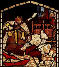 Репродукция картины "the death of sir tristan, from &#39;the story of tristan and isolde&#39;, william morris &amp; co." художника "браун форд мэдокс"