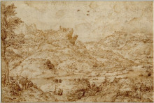 Копия картины "mountain landscape with a river" художника "брейгель старший питер"