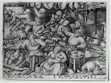 Репродукция картины "кухня тучных" художника "брейгель старший питер"
