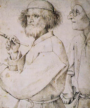 Репродукция картины "автопортрет с заказчиком (художник и знаток) " художника "брейгель старший питер"