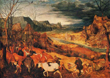 Копия картины "возвращение стада (осень)" художника "брейгель старший питер"