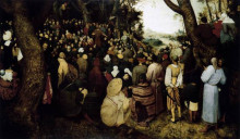 Репродукция картины "иоанн креститель проповедует перед народом" художника "брейгель старший питер"