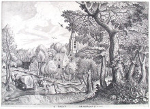 Копия картины "деревня в лесу" художника "брейгель старший питер"