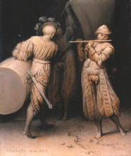 Репродукция картины "три солдата" художника "брейгель старший питер"