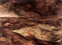 Копия картины "the storm at sea" художника "брейгель старший питер"