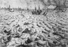 Копия картины "морской пейзаж с видом на антверпен" художника "брейгель старший питер"
