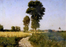 Копия картины "landscape, courri&#232;res, france" художника "бретон жюль"