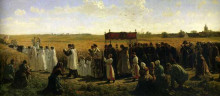 Картина "the blessing of the wheat in artois" художника "бретон жюль"