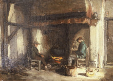 Копия картины "interior in kempen" художника "бретон жюль"