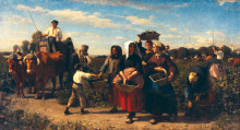 Репродукция картины "the vintage at chateau lagrange" художника "бретон жюль"