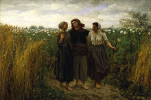 Репродукция картины "returning from the fields" художника "бретон жюль"