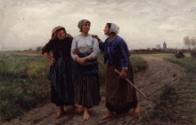Картина "setting out for the fields" художника "бретон жюль"