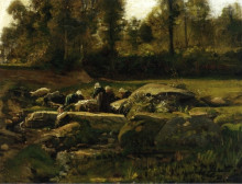 Репродукция картины "breton laundresses at douarnenez" художника "бретон жюль"