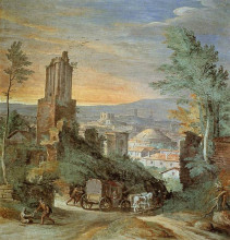 Копия картины "landscape with roman ruins" художника "бриль пауль"