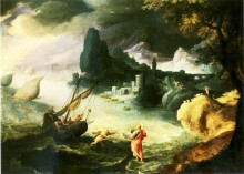 Картина "jesus walking on the sea of galilee" художника "бриль пауль"