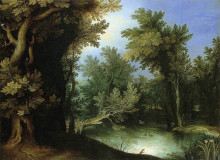 Репродукция картины "landscape with a marsh" художника "бриль пауль"