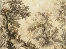Репродукция картины "a forest pool" художника "бриль пауль"