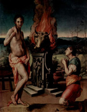 Репродукция картины "galatea and pygmalion" художника "бронзино аньоло"
