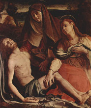 Копия картины "the dead christ with the virgin and st. mary magdalene" художника "бронзино аньоло"