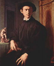 Репродукция картины "portrait of a young man" художника "бронзино аньоло"
