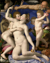 Копия картины "an allegory with venus and cupid" художника "бронзино аньоло"