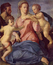 Репродукция картины "the holy family" художника "бронзино аньоло"