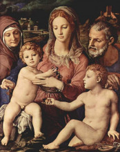 Репродукция картины "holy family with st. anne and the infant st. john the baptist" художника "бронзино аньоло"