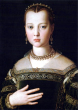 Копия картины "portrait of maria de&#39; medici" художника "бронзино аньоло"