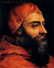 Картина "portrait of pope clement vii" художника "бронзино аньоло"