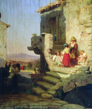 Репродукция картины "rome. italian courtyard" художника "бронников фёдор"