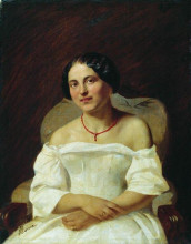 Картина "portrait of a woman in white" художника "бронников фёдор"