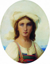 Репродукция картины "italian woman" художника "бронников фёдор"