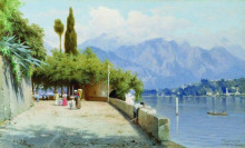 Репродукция картины "view of lake como" художника "бронников фёдор"