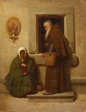 Репродукция картины "the monk and the beggar" художника "бронников фёдор"