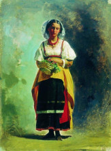 Картина "italian woman with a basket of flowers" художника "бронников фёдор"