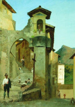 Копия картины "italian courtyard" художника "бронников фёдор"