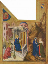 Репродукция картины "altar of philip the bold, duke of burgundy, left wing: annunciation and visitation" художника "брудерлам мельхиор"